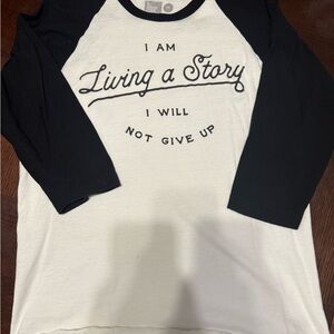 Black and White Graphic baseball style Tee